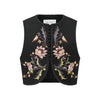 INTO THE EAST 25 Autumn/Winter Flower Handle Embroidery Button Vest ITE-E1DGAW057BL22VE-HEI black